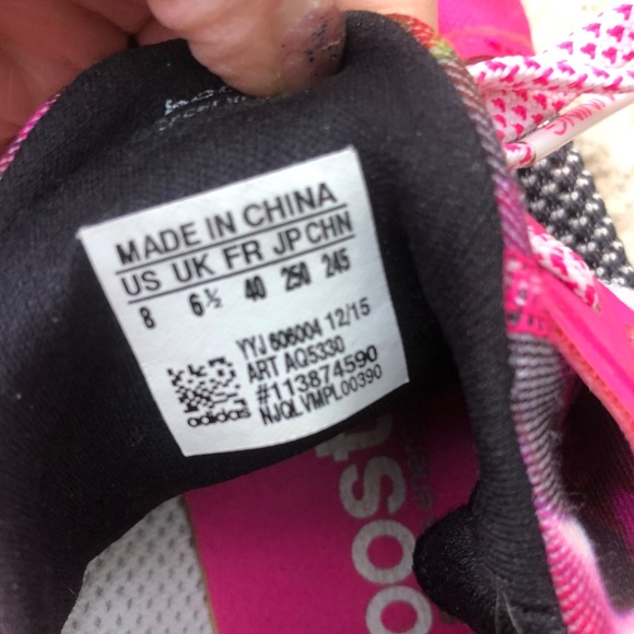 Adidas Pureboost X women's size 8 running shoes pink floral - Picture 5 of 6